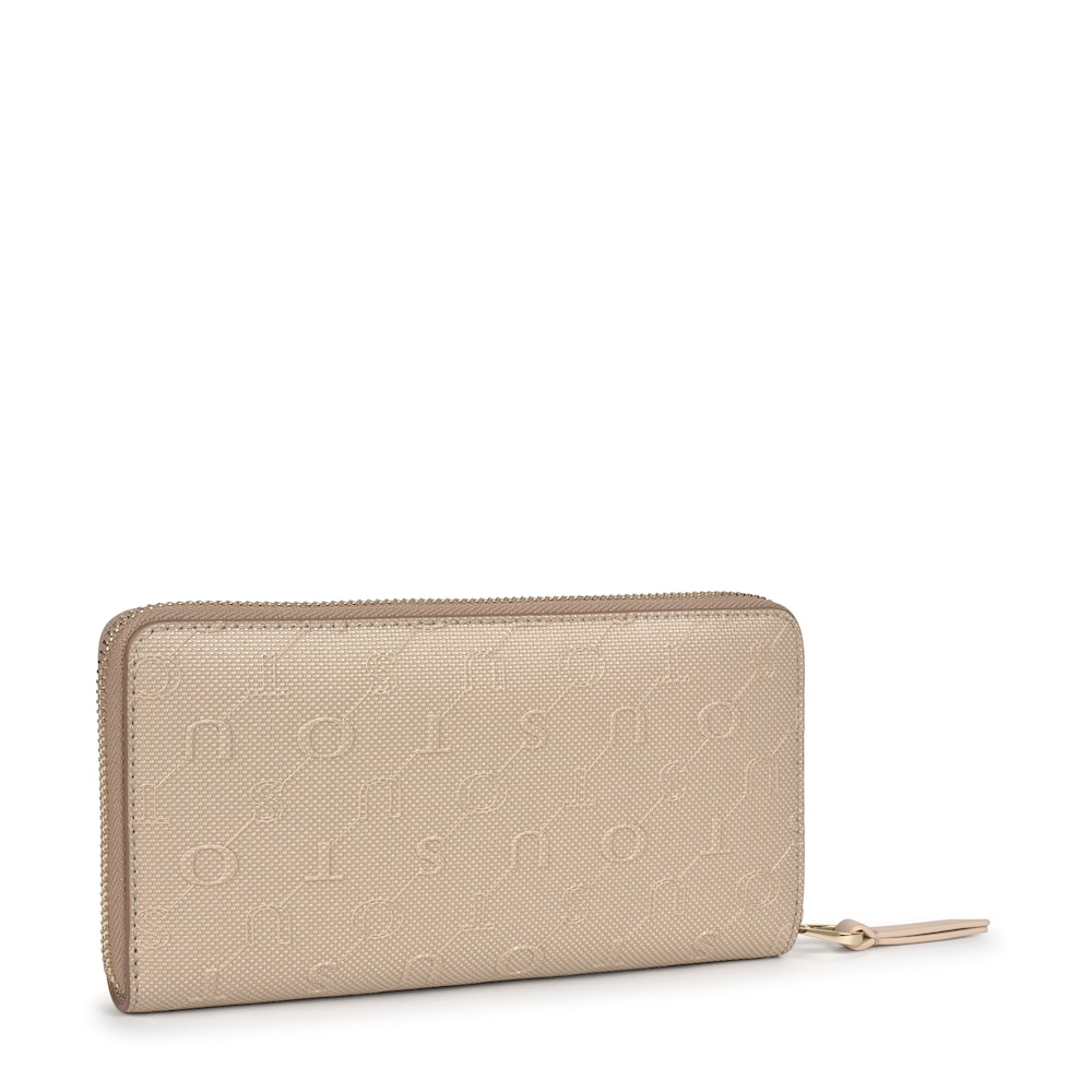Medium taupe Script Day wallet