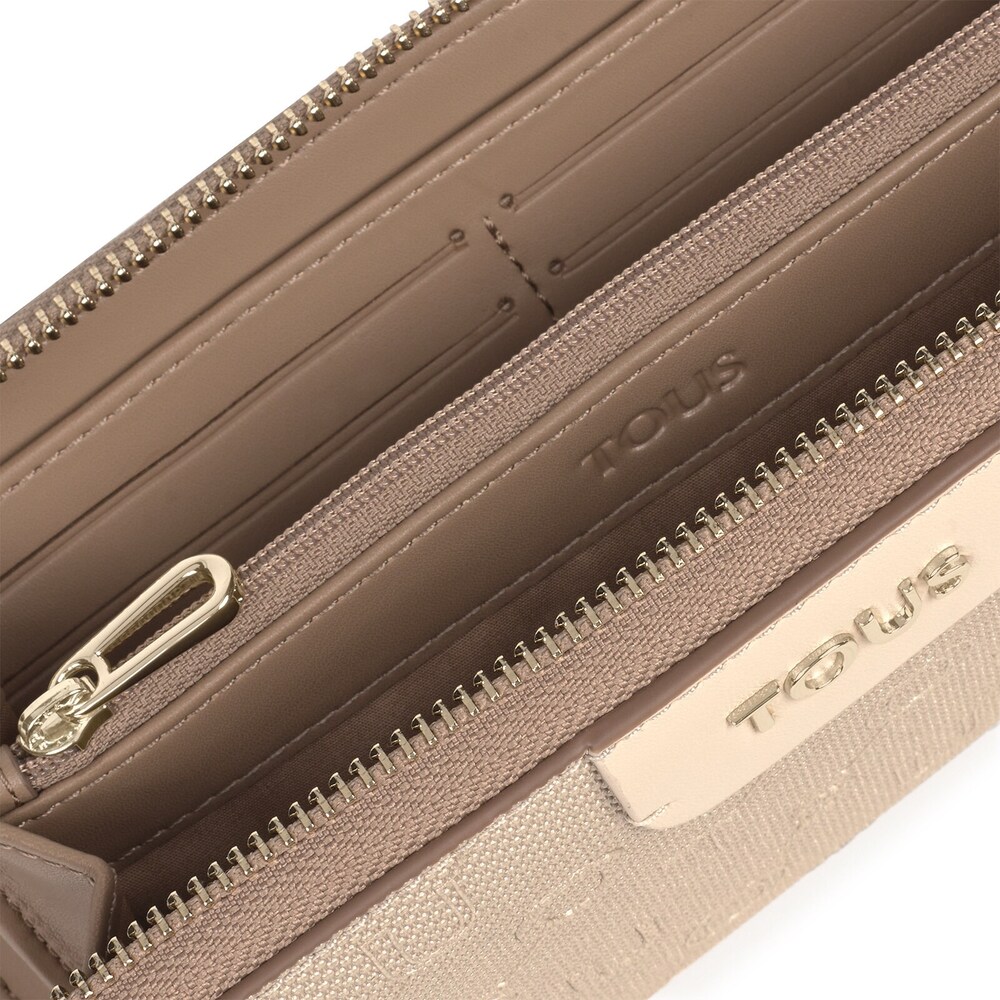 Medium taupe Script Day wallet