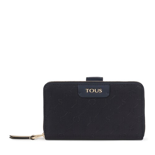 Medium navy blue Script Day double wallet image number 0