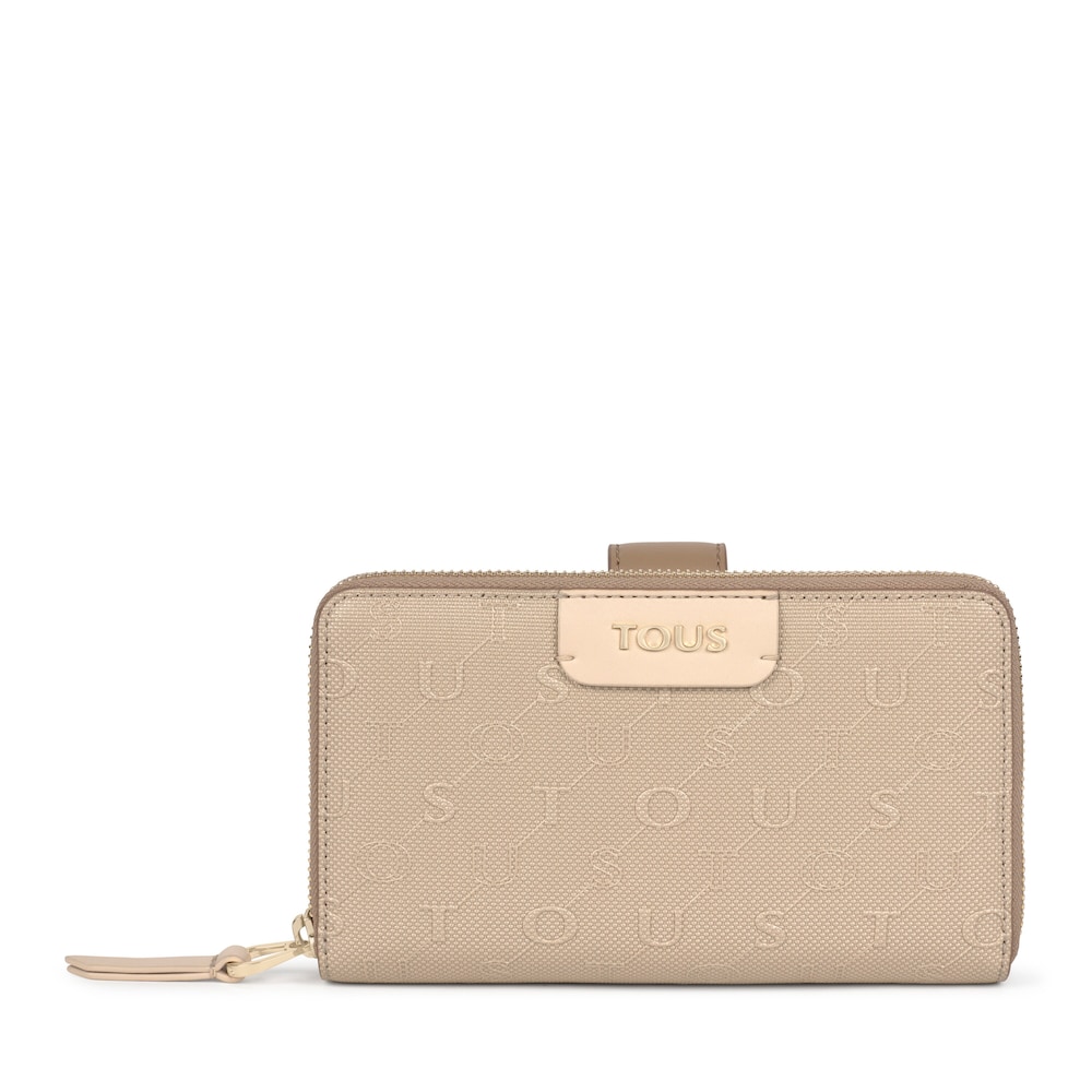 Medium double Script Day taupe wallet