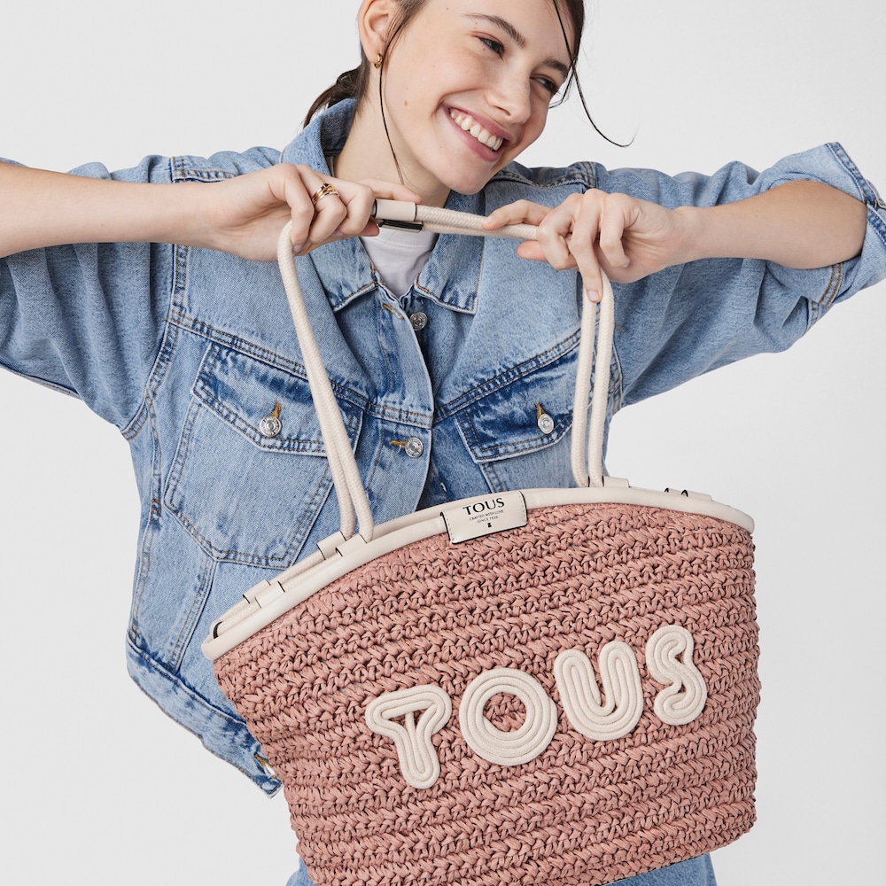 Pink and beige TOUS Craft Tote bag image number 3