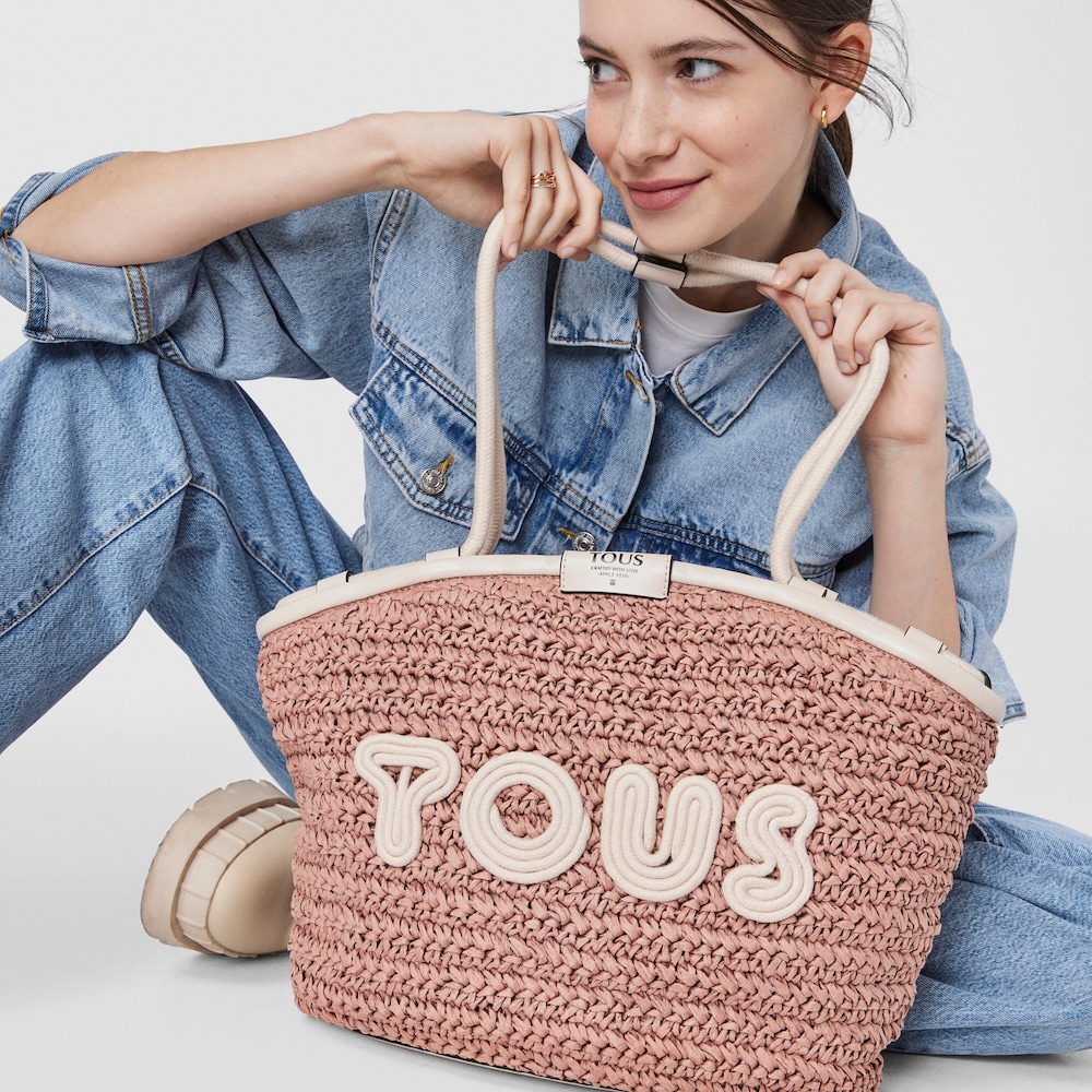 Pink and beige TOUS Craft Tote bag