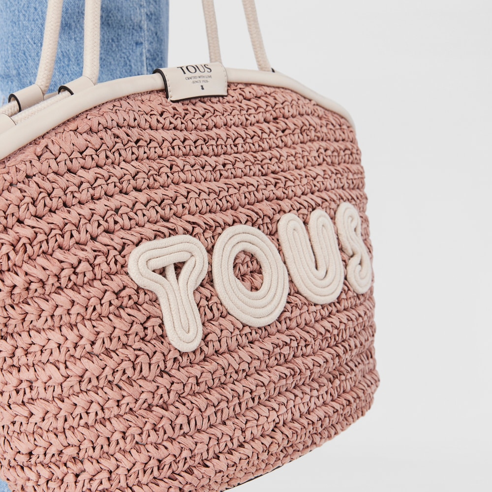 Pink and beige TOUS Craft Tote bag image number 5