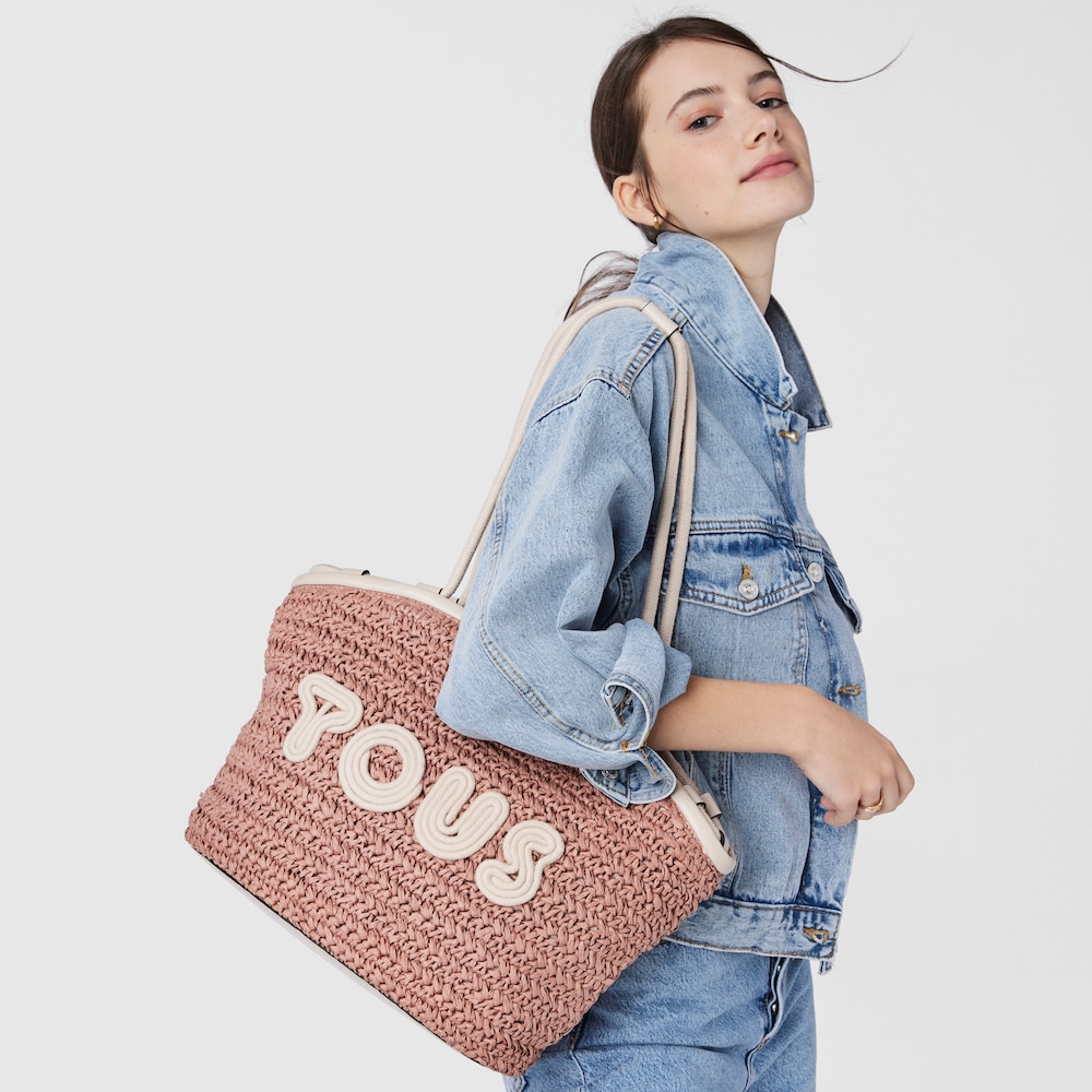 Pink and beige TOUS Craft Tote bag