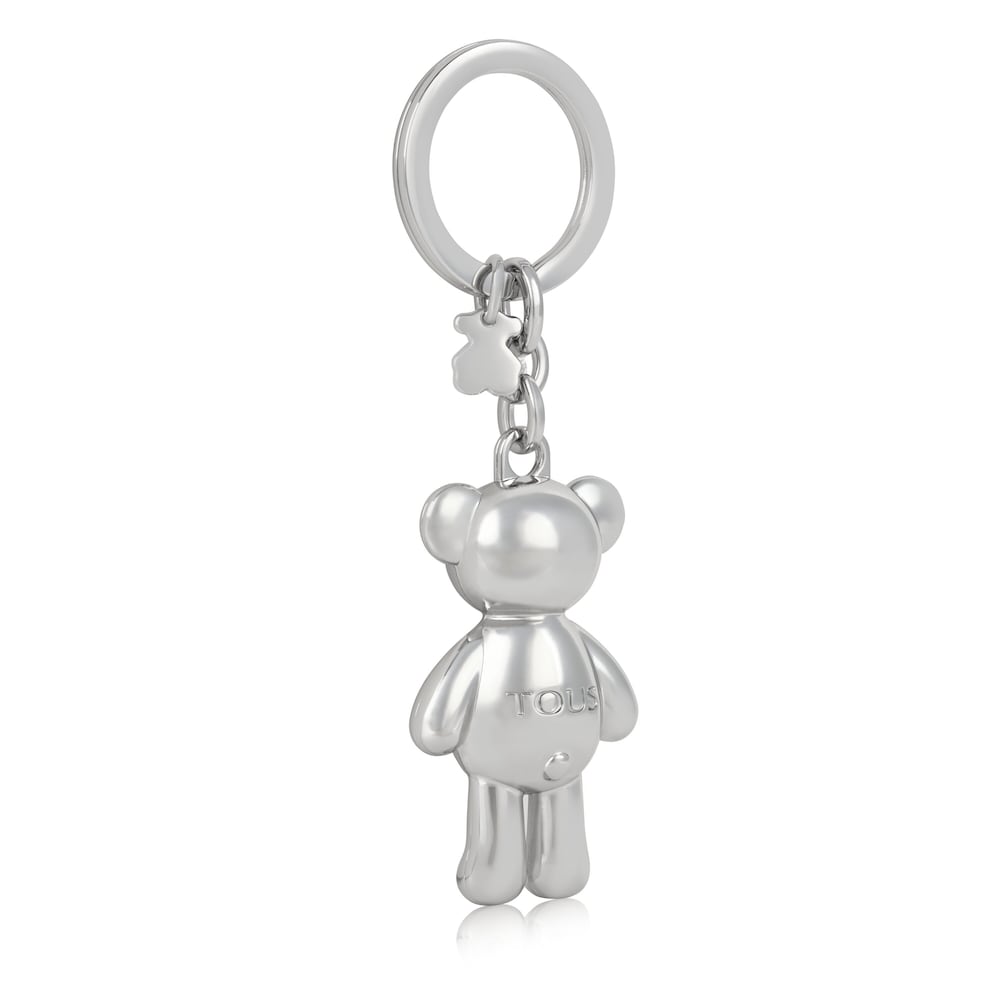 Silver colored Teddy Bear bear Key ring image number 1