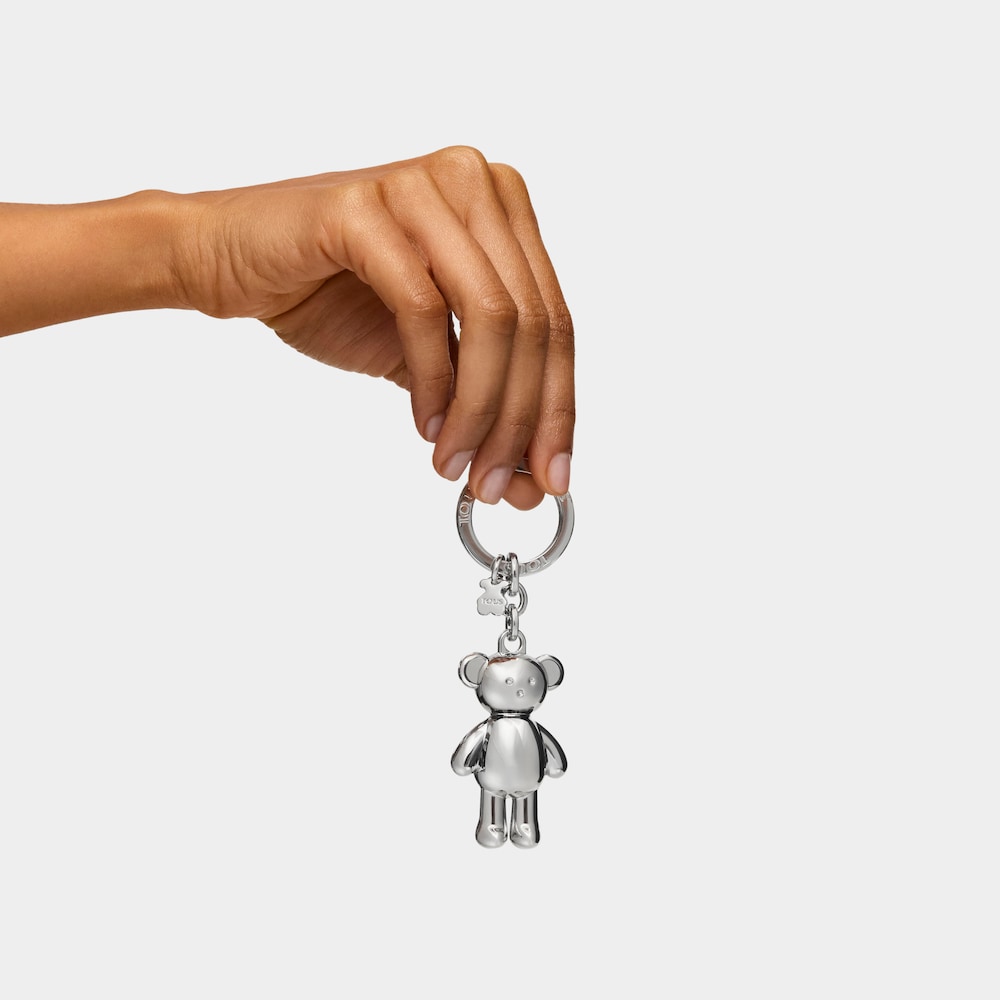 Silver colored Teddy Bear bear Key ring image number 4
