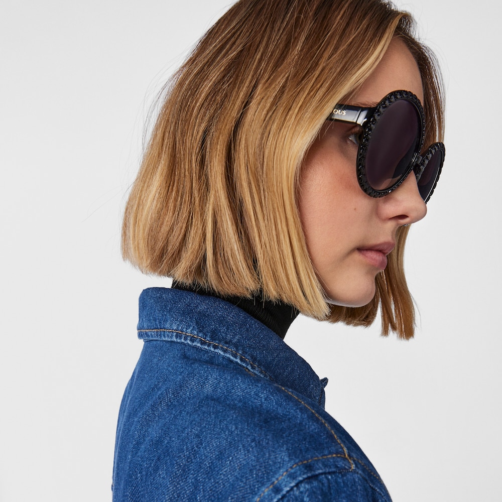 Gafas de sol redondas Square Bear rosa