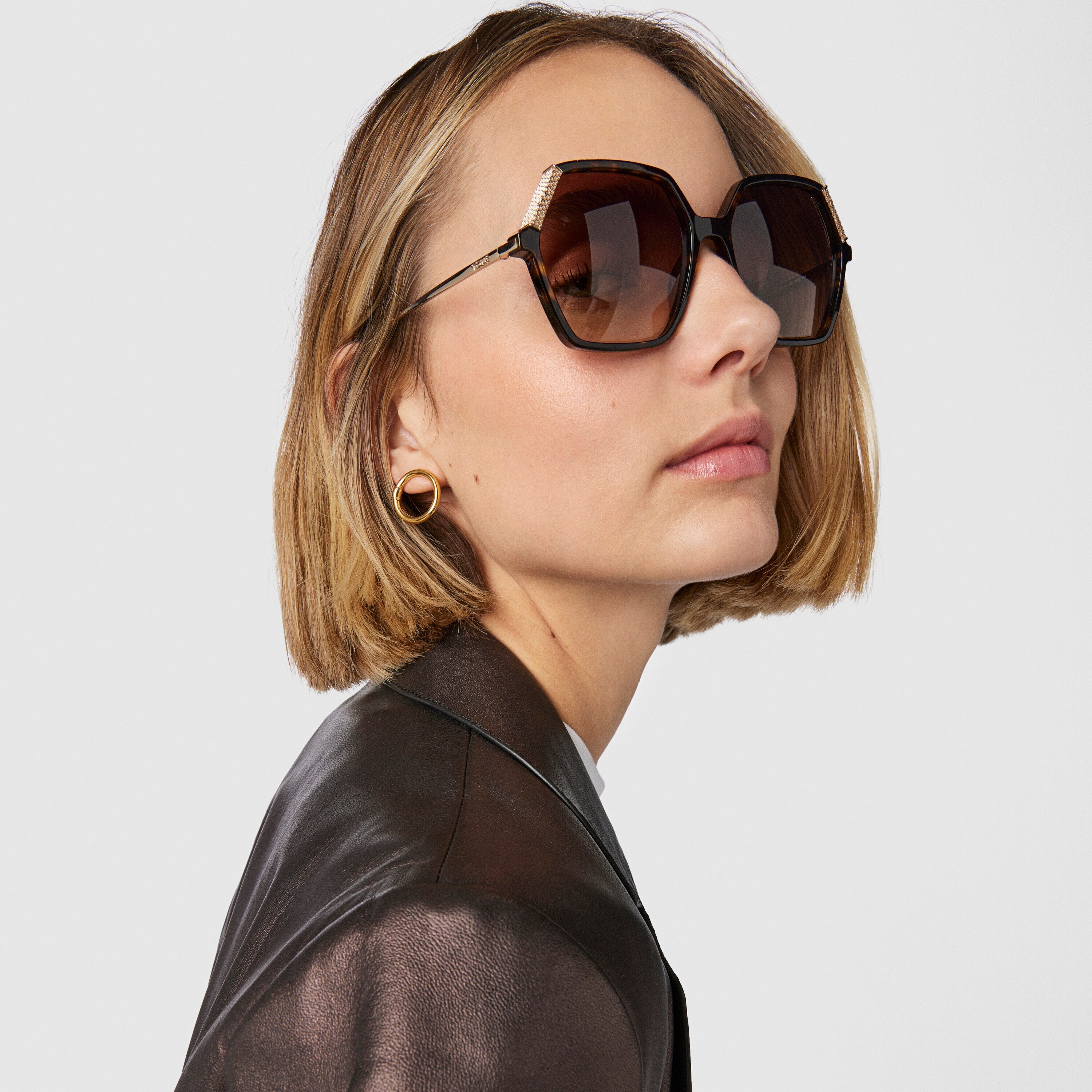 Square Bear Havana sunglasses in black