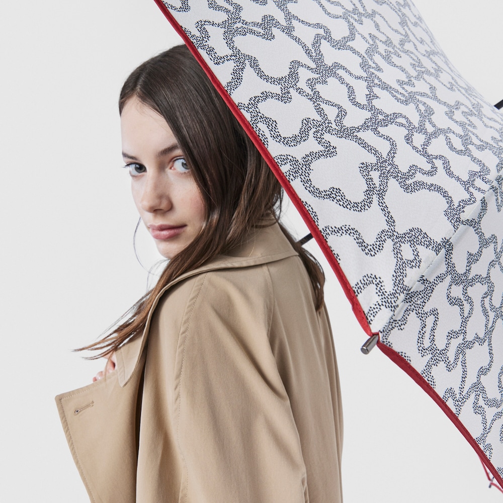 Paraguas grande Kaos Icon beige y negro