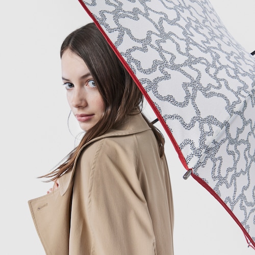 Paraguas grande Kaos Icon beige y negro