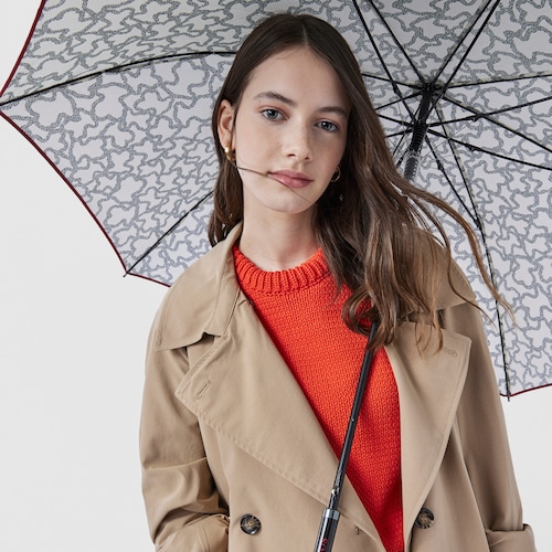 Paraguas grande Kaos Icon beige y negro