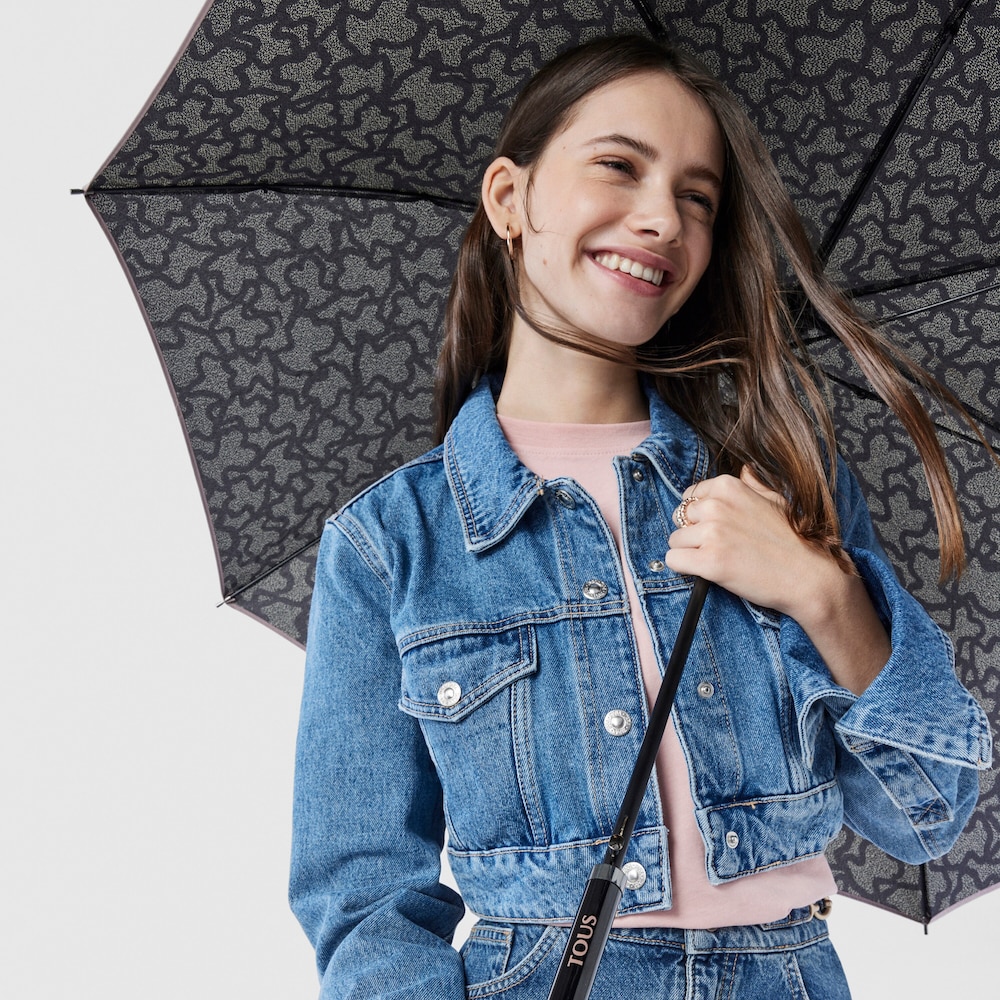 Guarda-chuva grande Kaos Icon nude e preto