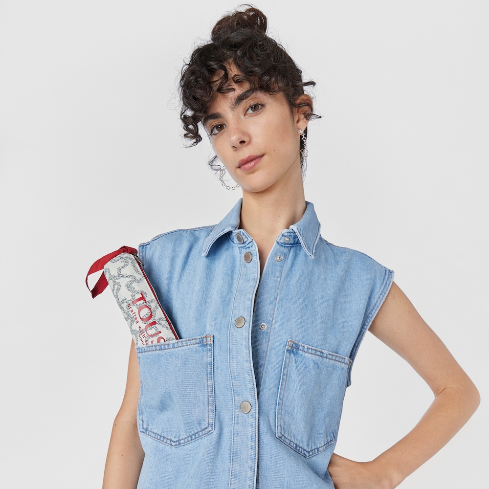 Guarda-chuva dobr&aacute;vel Kaos Icon bege e preto