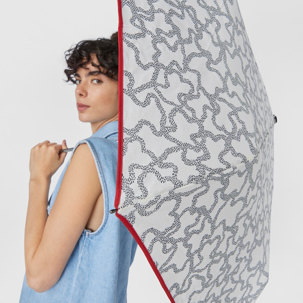 Guarda-chuva dobr&aacute;vel Kaos Icon bege e preto