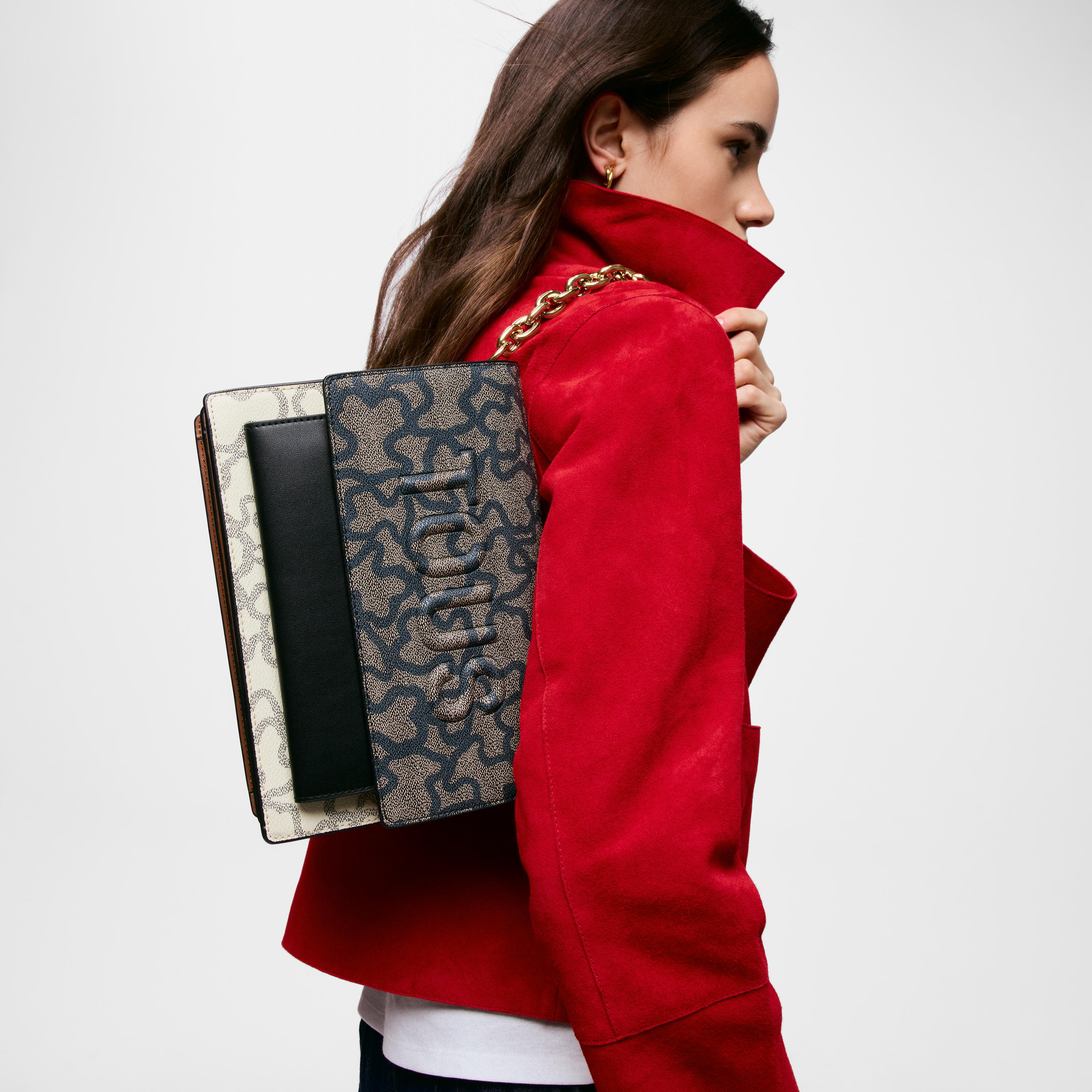 Medium black and beige Audree Chain Crossbody bag Kaos Icon