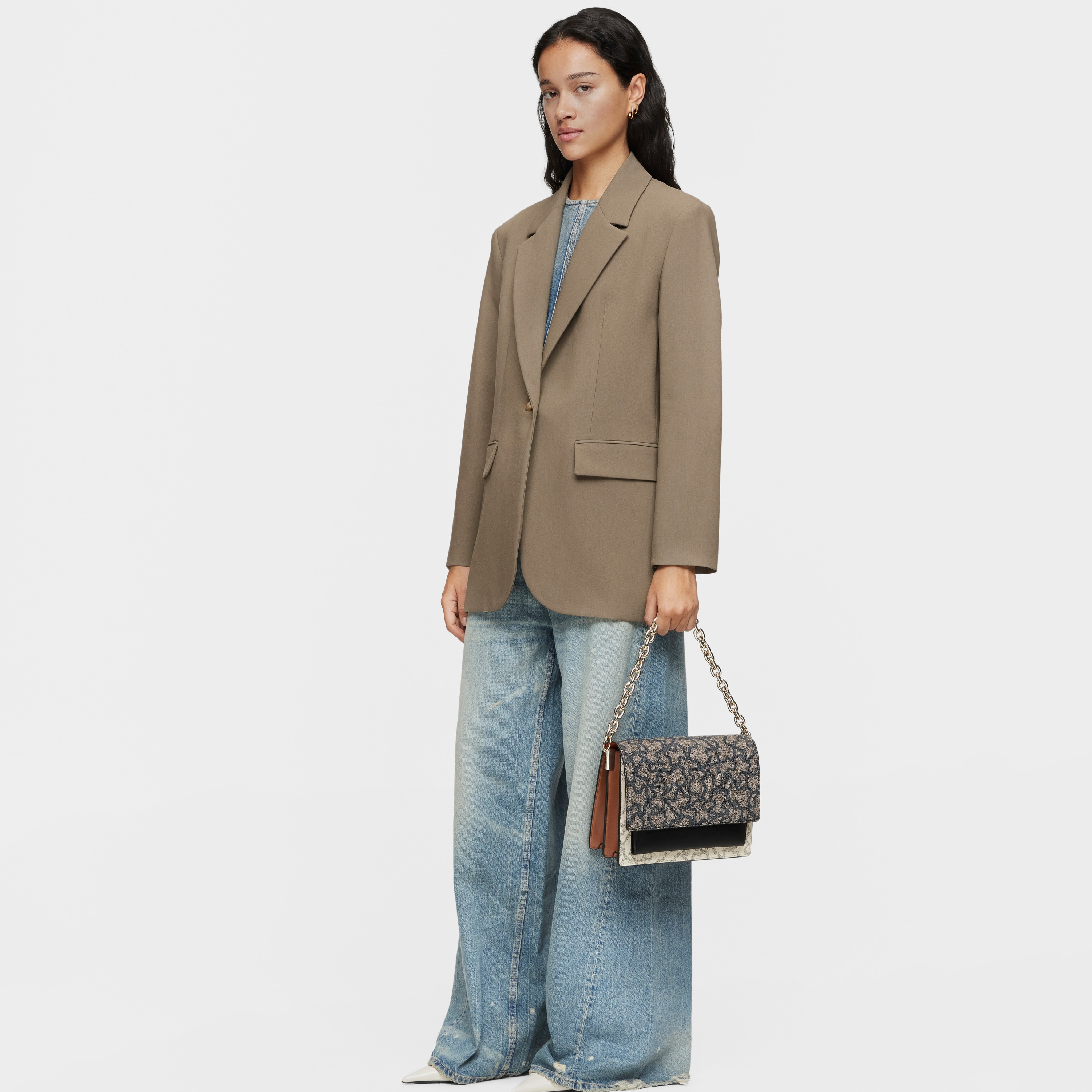 Medium black and beige Audree Chain Crossbody bag Kaos Icon