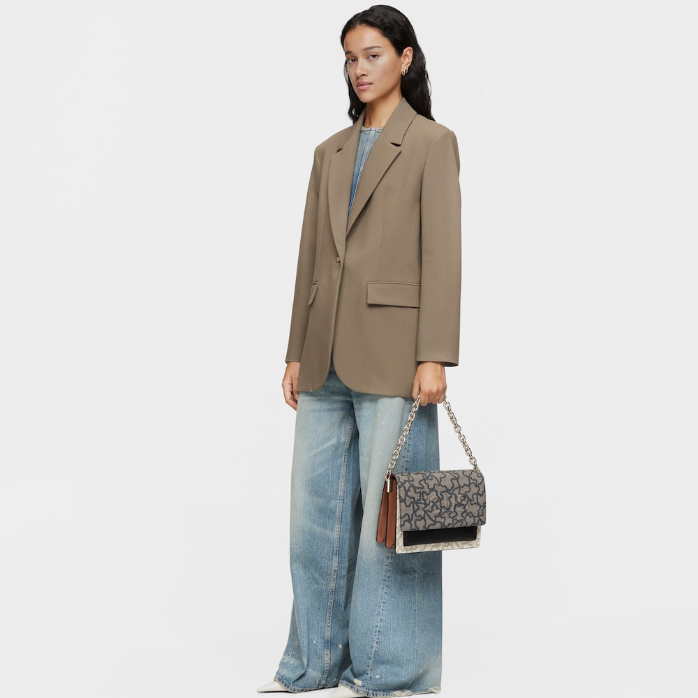 Medium black and beige Audree Chain Crossbody bag Kaos Icon image number 2