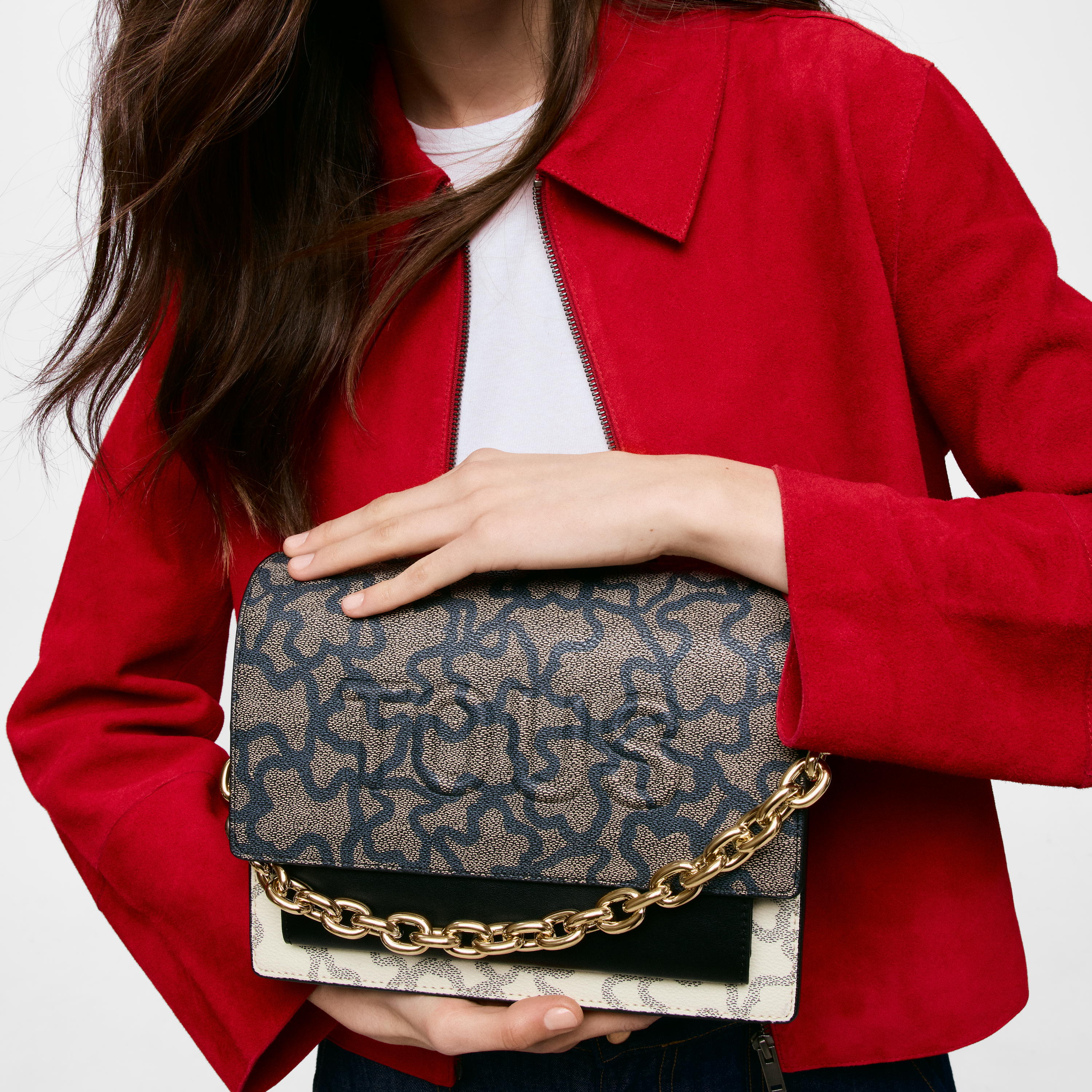 Medium black and beige Audree Chain Crossbody bag Kaos Icon