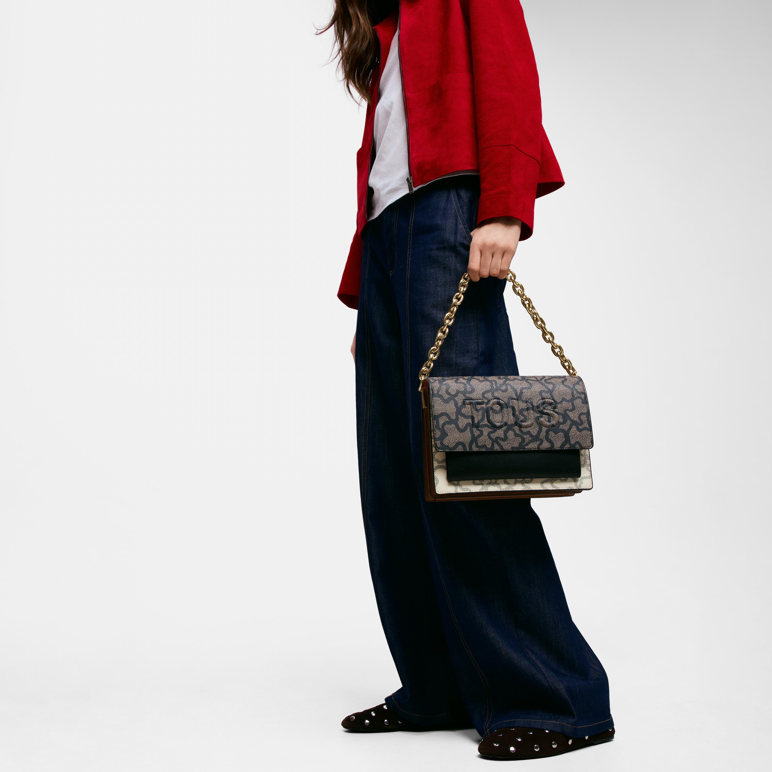 Medium black and beige Audree Chain Crossbody bag Kaos Icon