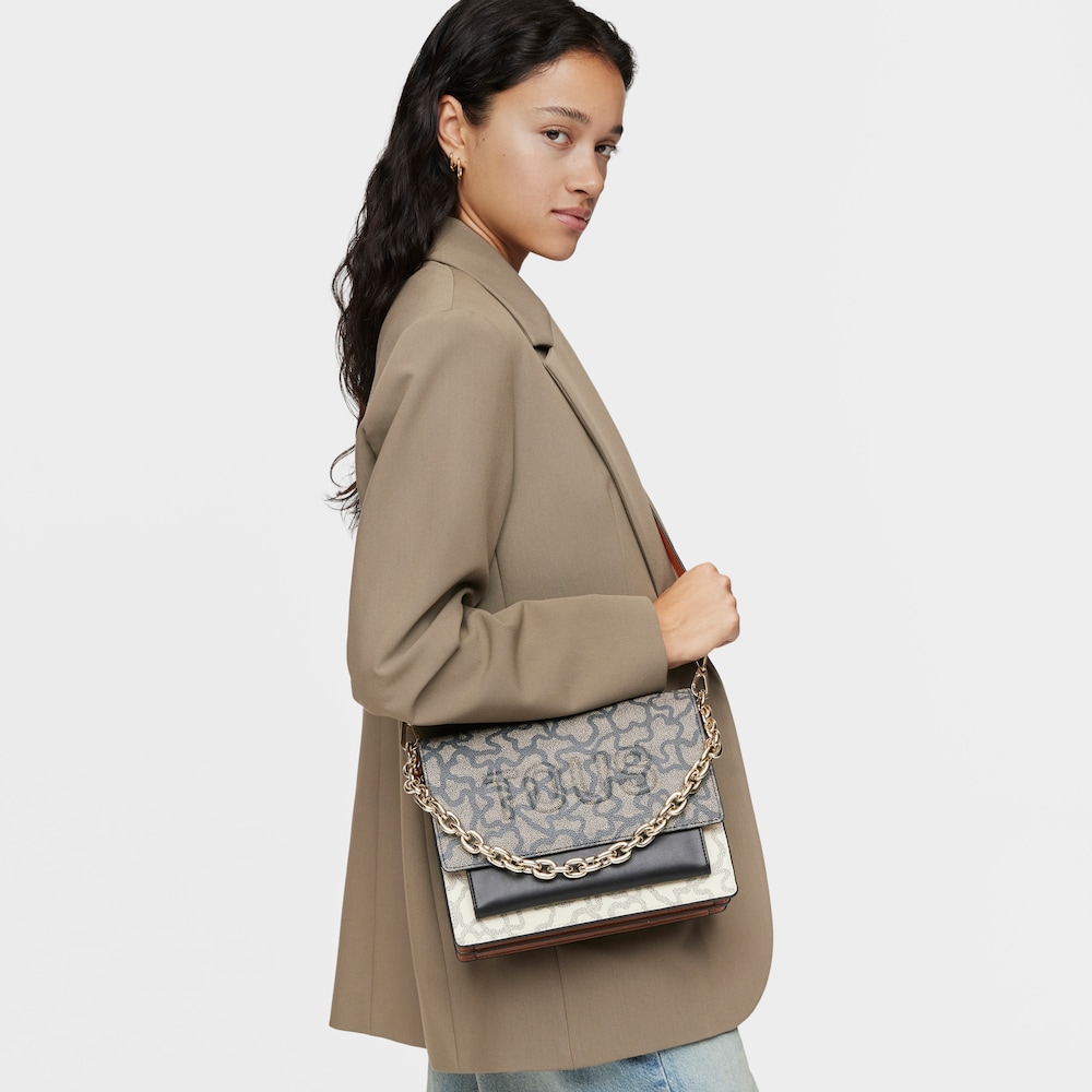 Medium black and beige Audree Chain Crossbody bag Kaos Icon image number 4