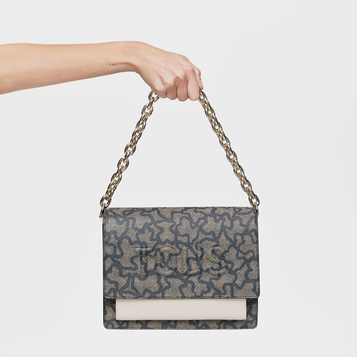 Tous - Bandolera Mediana Audree Chain Negra Kaos Icon - Negro