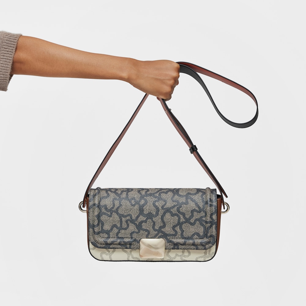 Medium beige and black Crossbody bag Kaos Icon