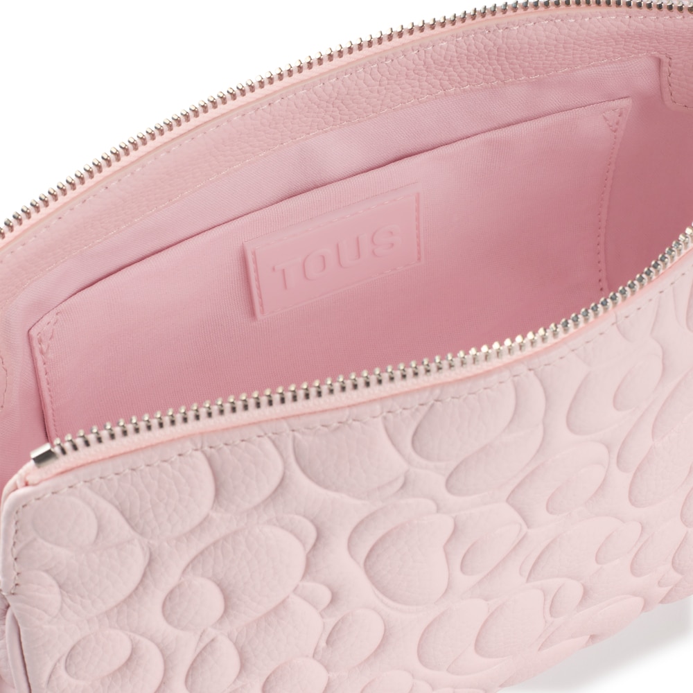 Large pale pink leather Crossbody bag TOUS Greta
