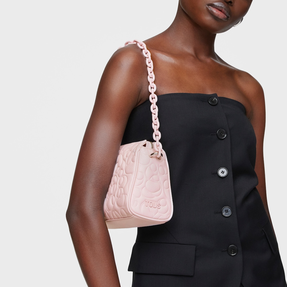 Large pale pink leather Crossbody bag TOUS Greta