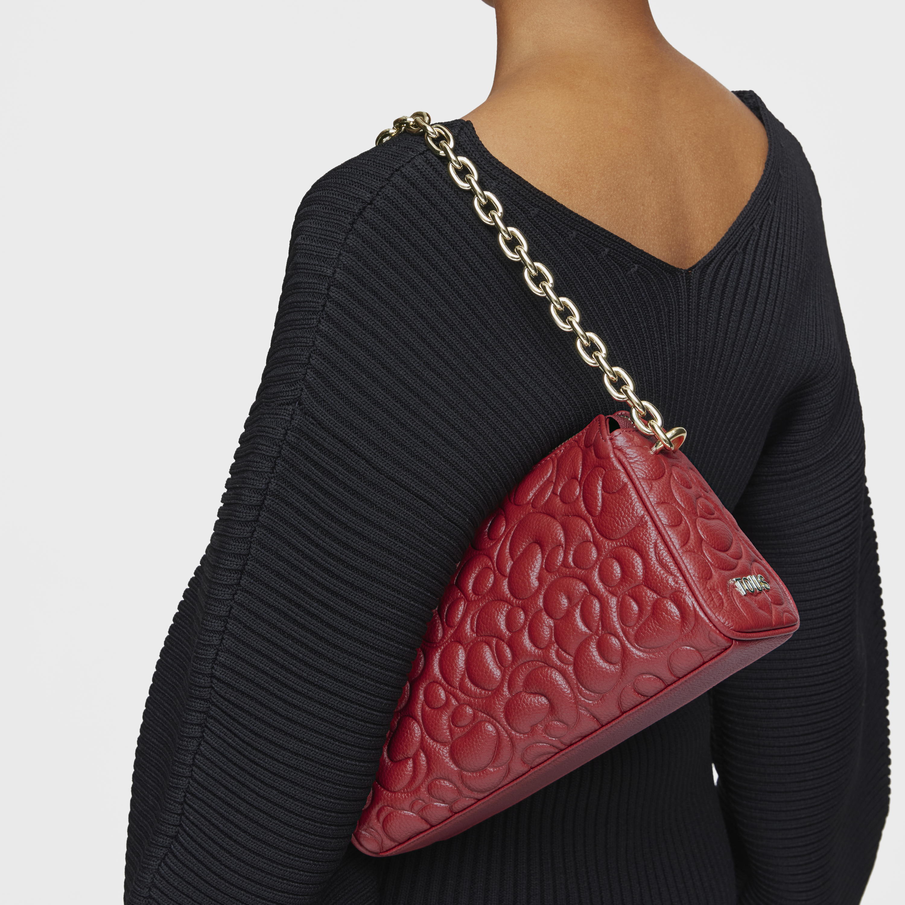 Large red leather Crossbody bag TOUS Greta