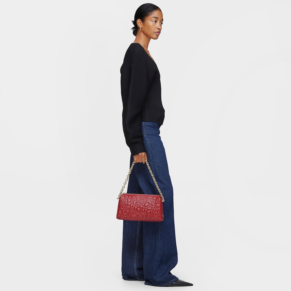 Large red leather Crossbody bag TOUS Greta