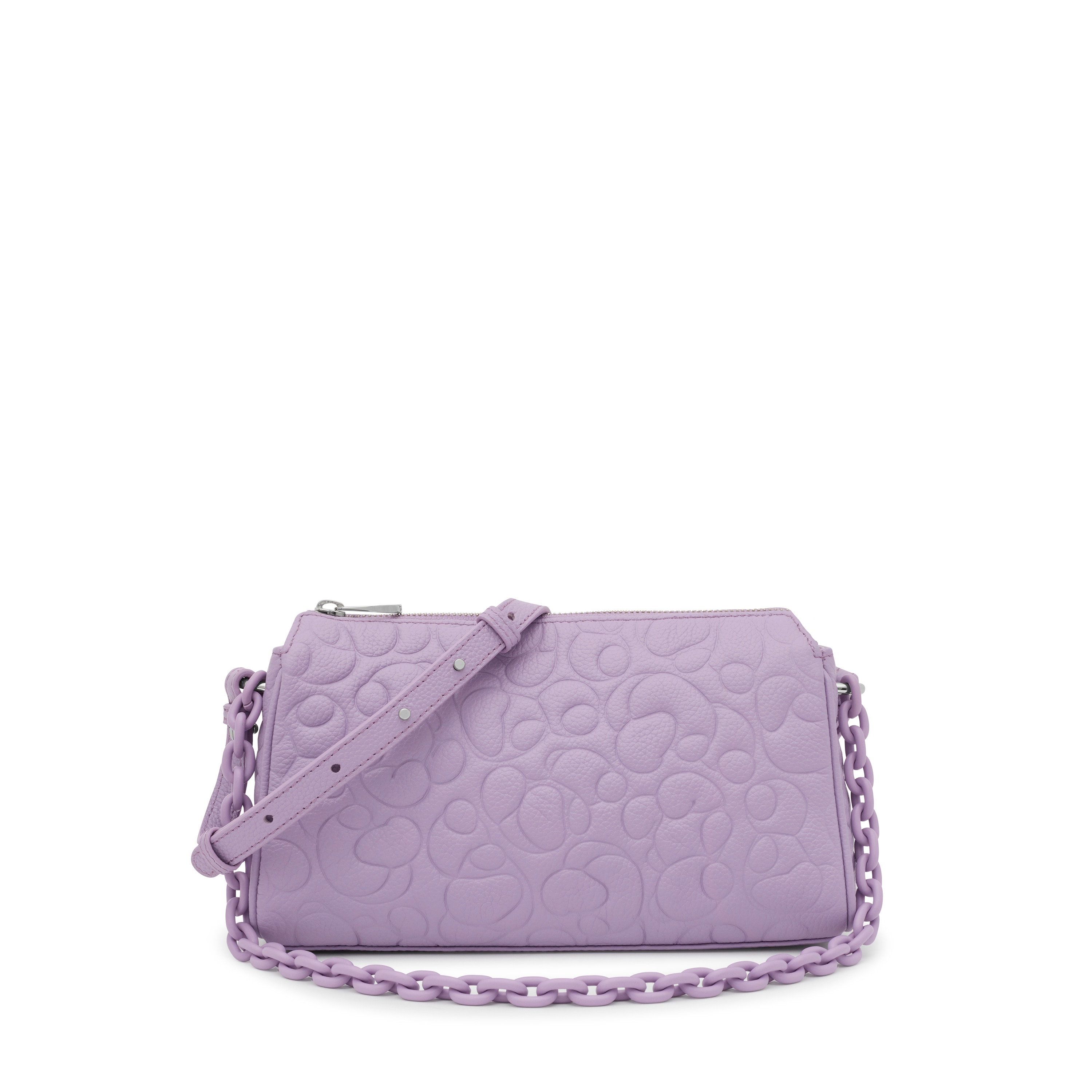 Large lilac-colored leather Crossbody bag TOUS Greta