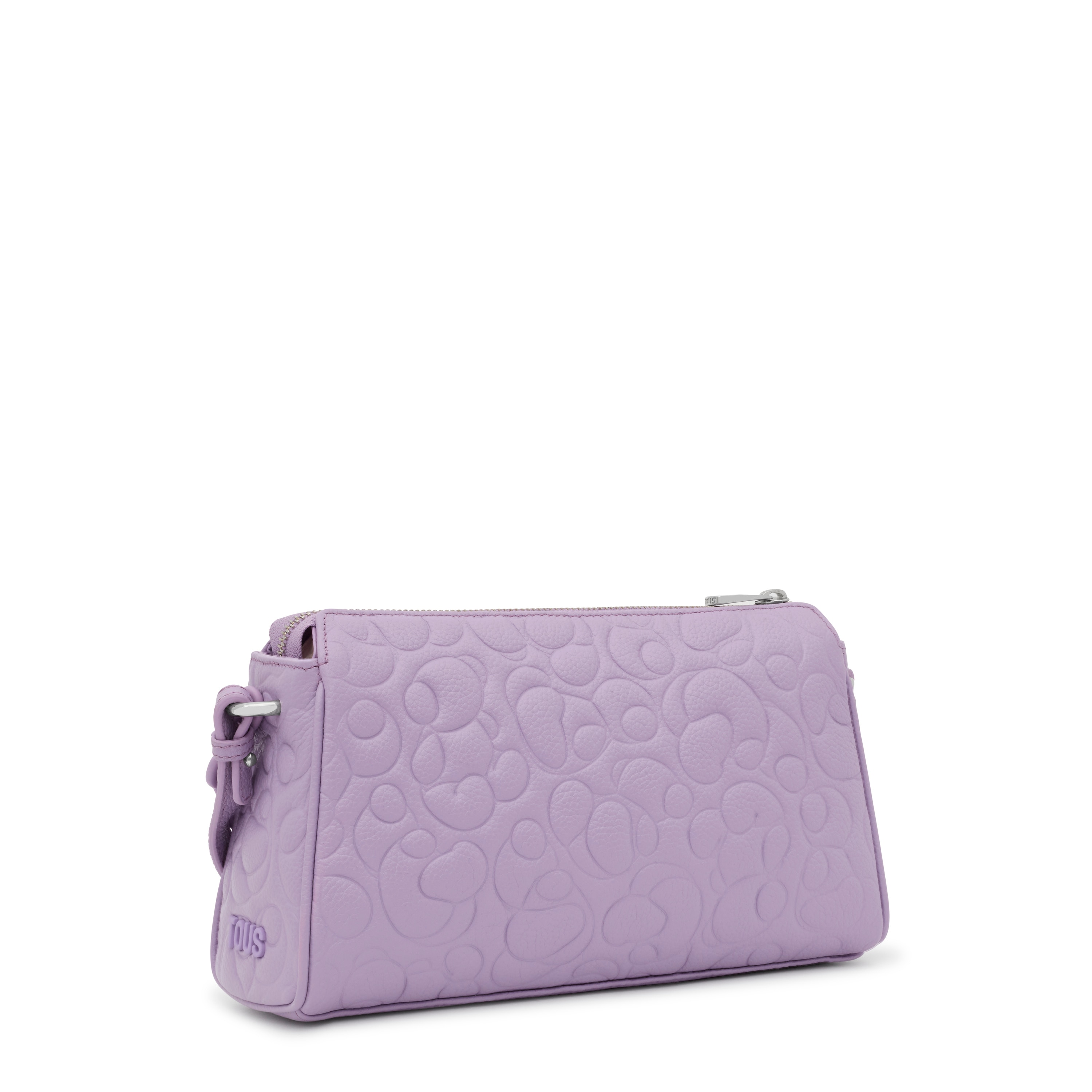 Large lilac-colored leather Crossbody bag TOUS Greta