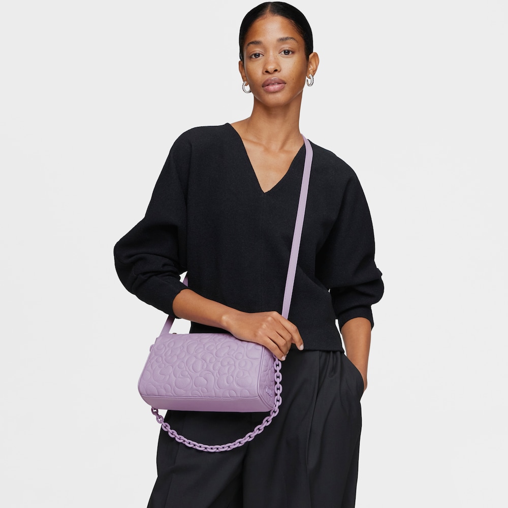 Bandolera grande de piel lila TOUS Greta