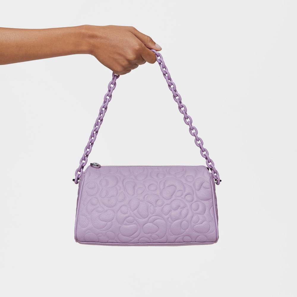 Large lilac-colored leather Crossbody bag TOUS Greta