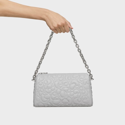 Bolso grande de piel gris TOUS Greta