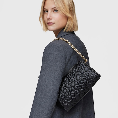 Bandolera grande de piel negra TOUS Greta