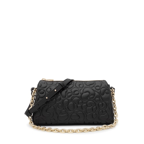 Bandolera grande de piel negra TOUS Greta
