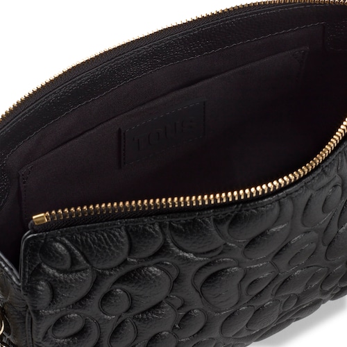 Bandolera grande de piel negra TOUS Greta