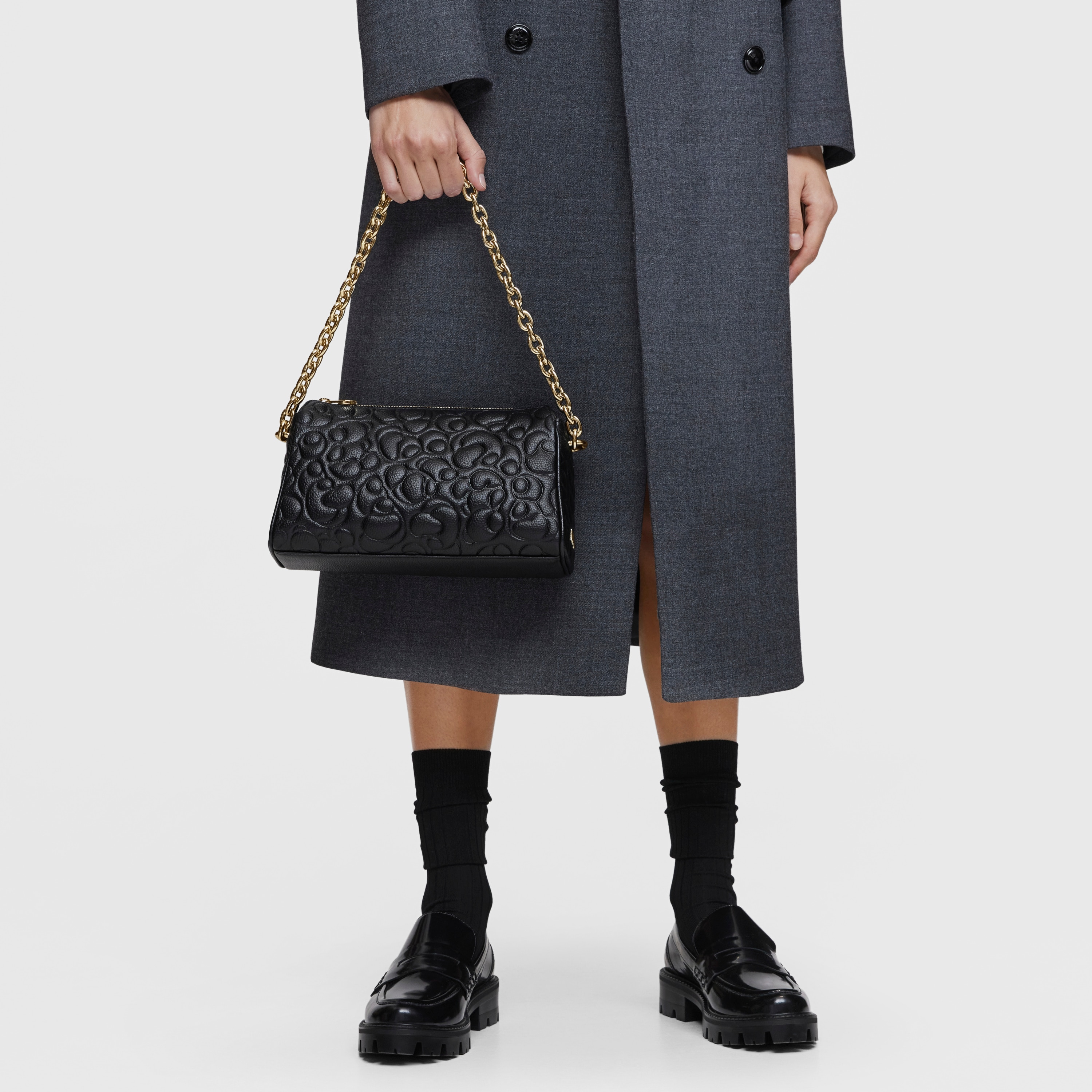 Large black leather Crossbody bag TOUS Greta