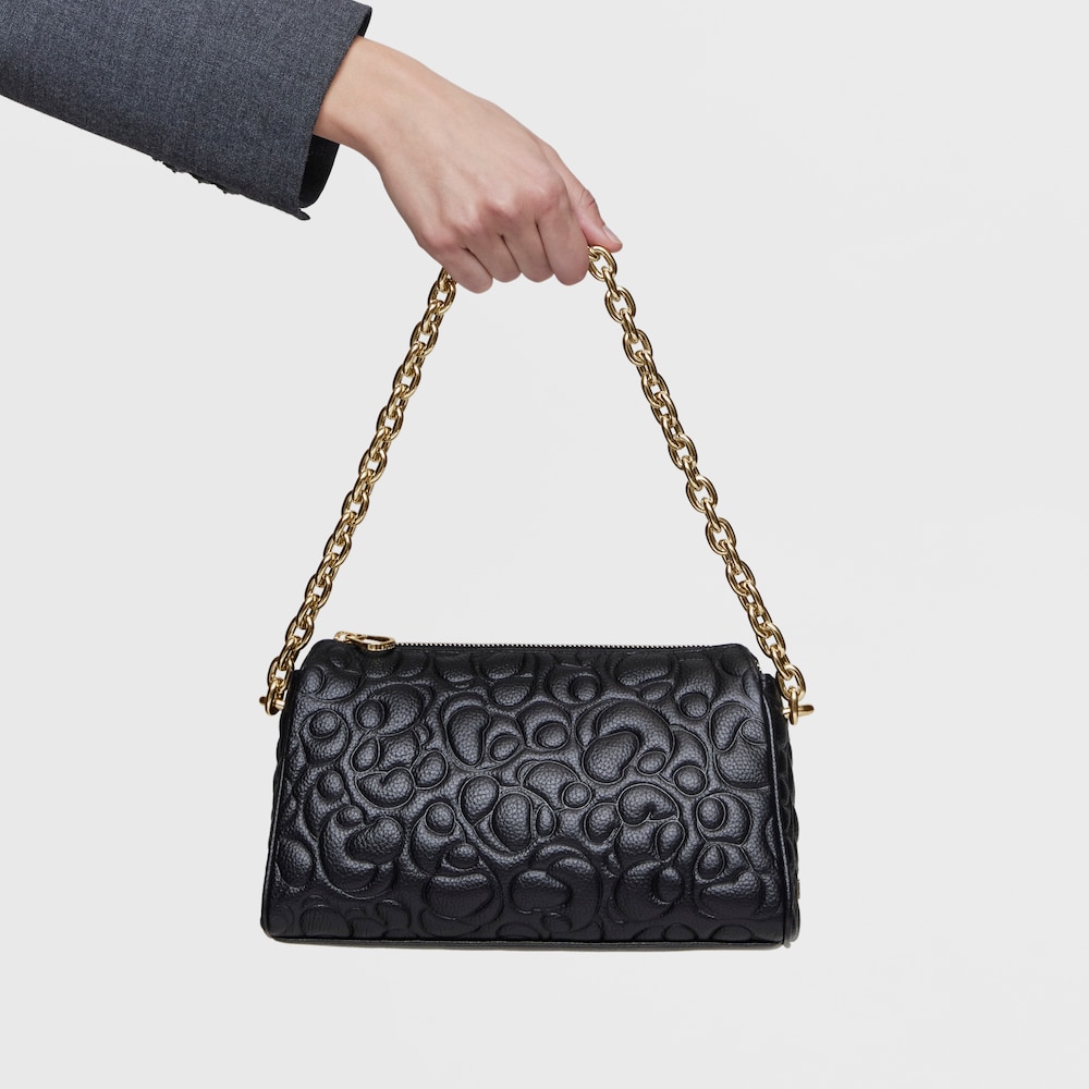 Duża czarna sk&oacute;rzana torebka przez ramię TOUS Greta