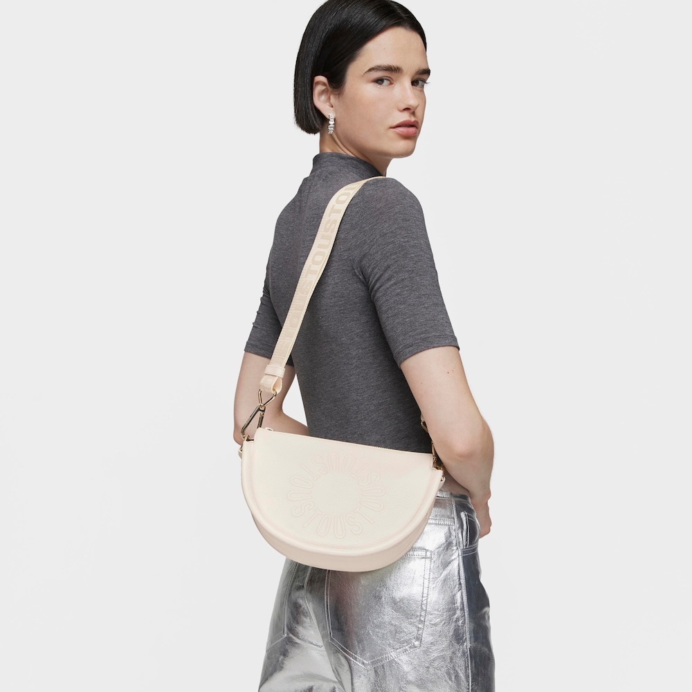 Średnia beżowa sk&oacute;rzana torebka przez ramię TOUS Miranda