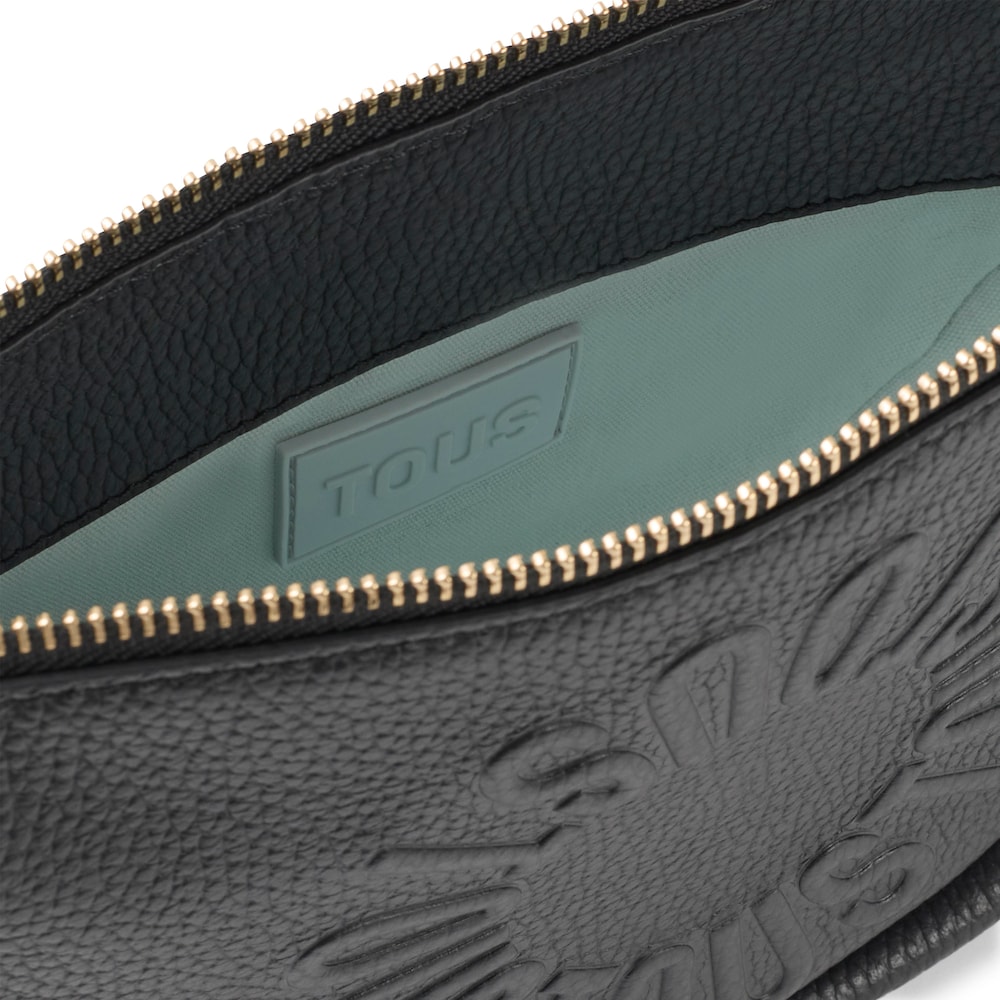 Medium black leather Crossbody bag TOUS Miranda