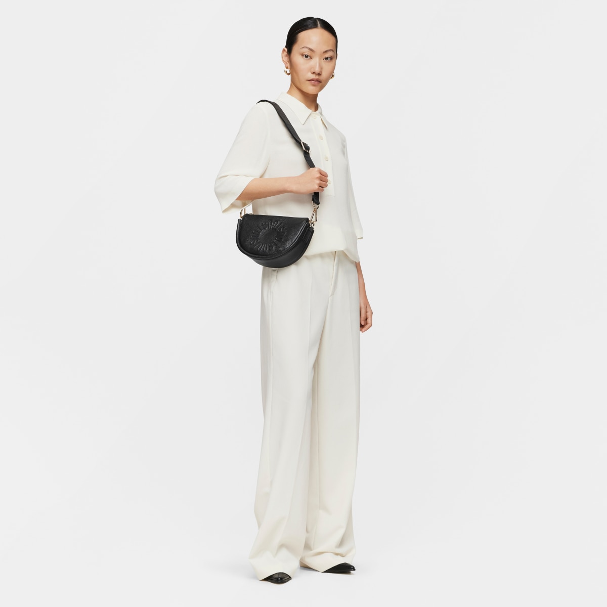 Medium black leather Crossbody bag TOUS Miranda