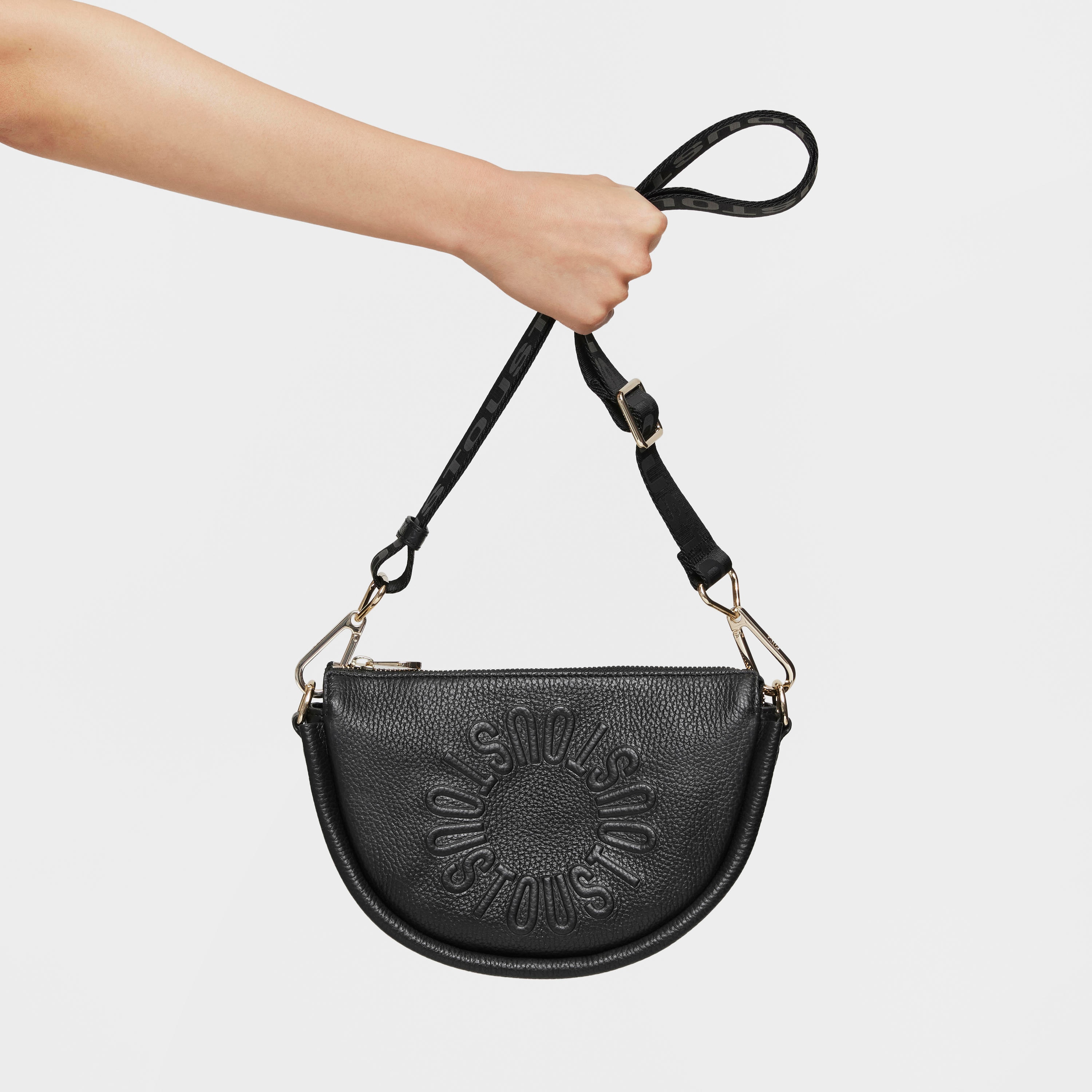 Medium black leather Crossbody bag TOUS Miranda