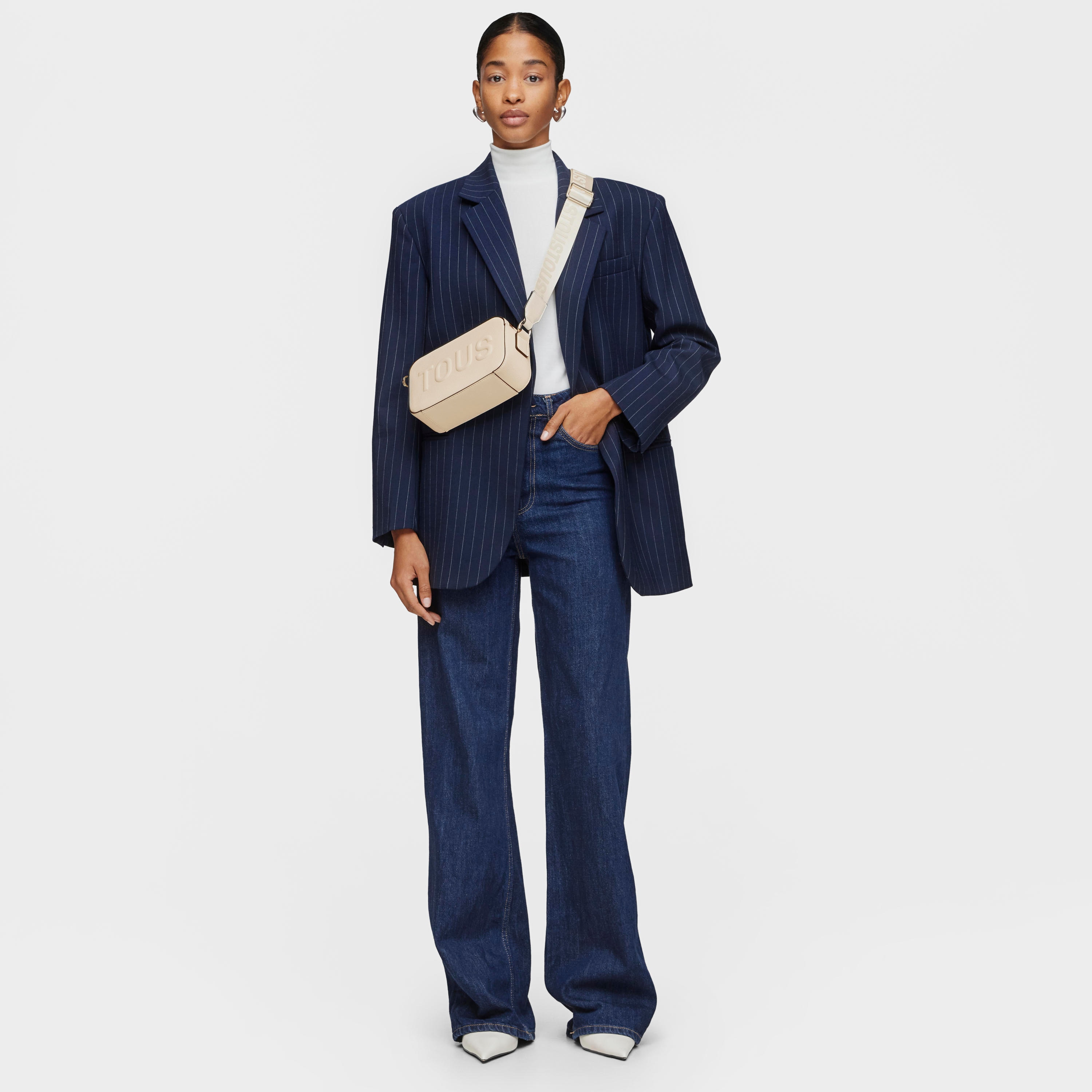 Beige Crossbody reporter bag TOUS La Rue New