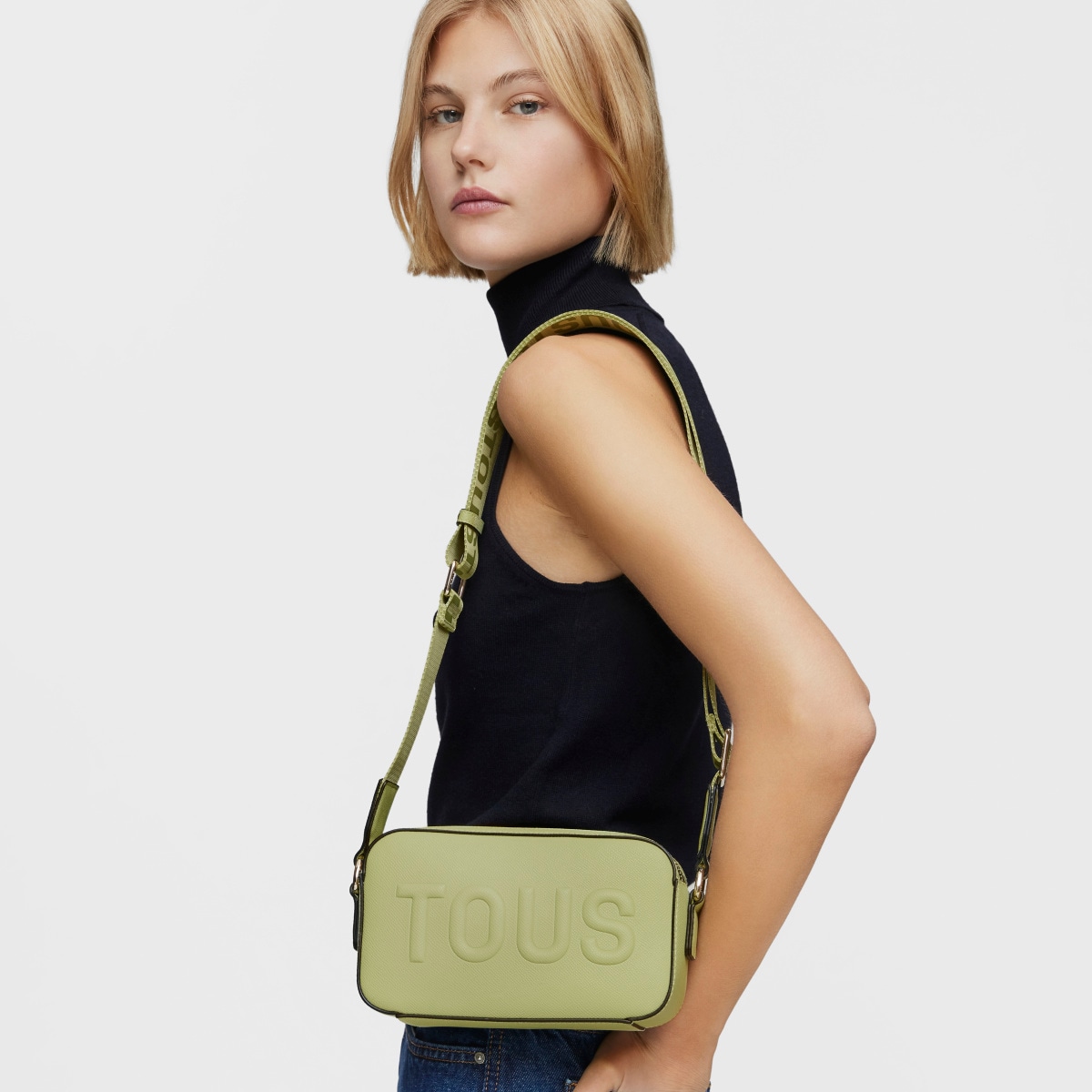 Green Crossbody reporter bag TOUS La Rue New