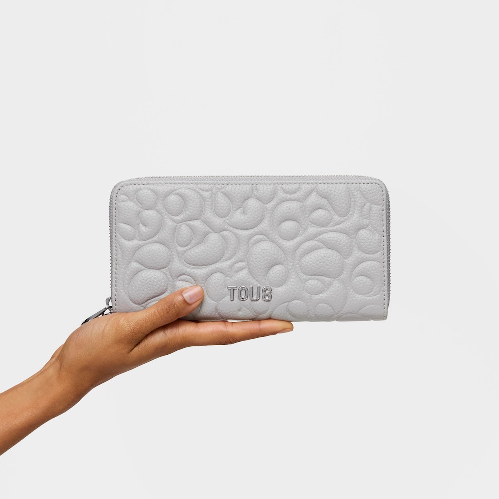 Szary sk&oacute;rzany portfel TOUS Greta