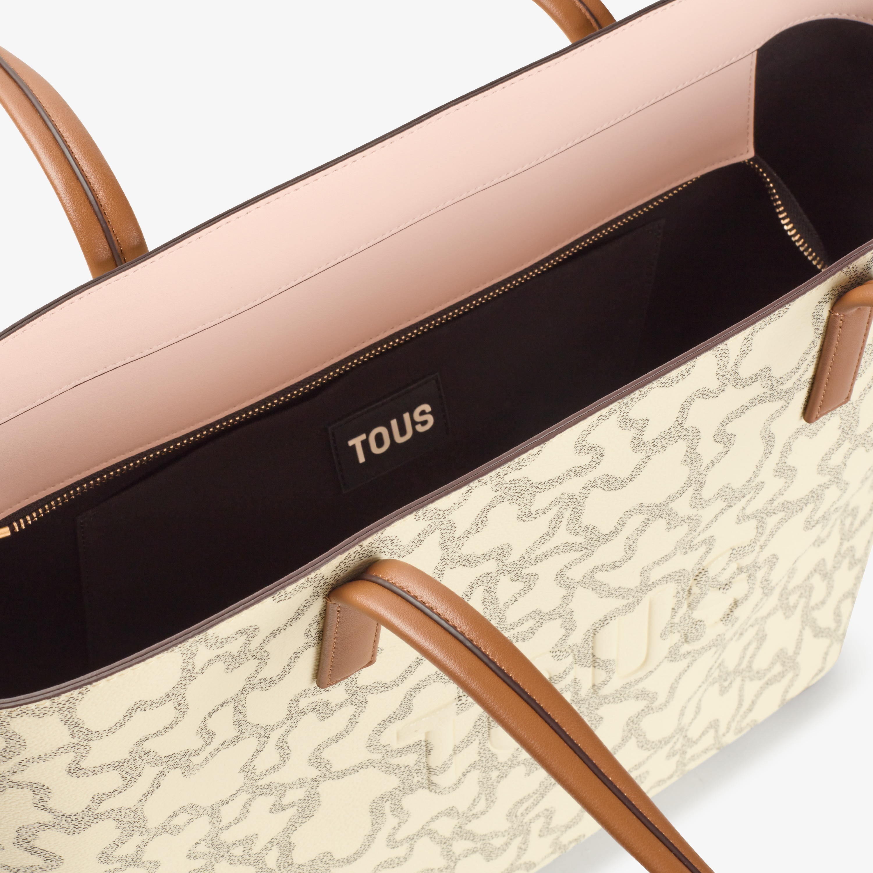 Large beige Tote bag Kaos Icon