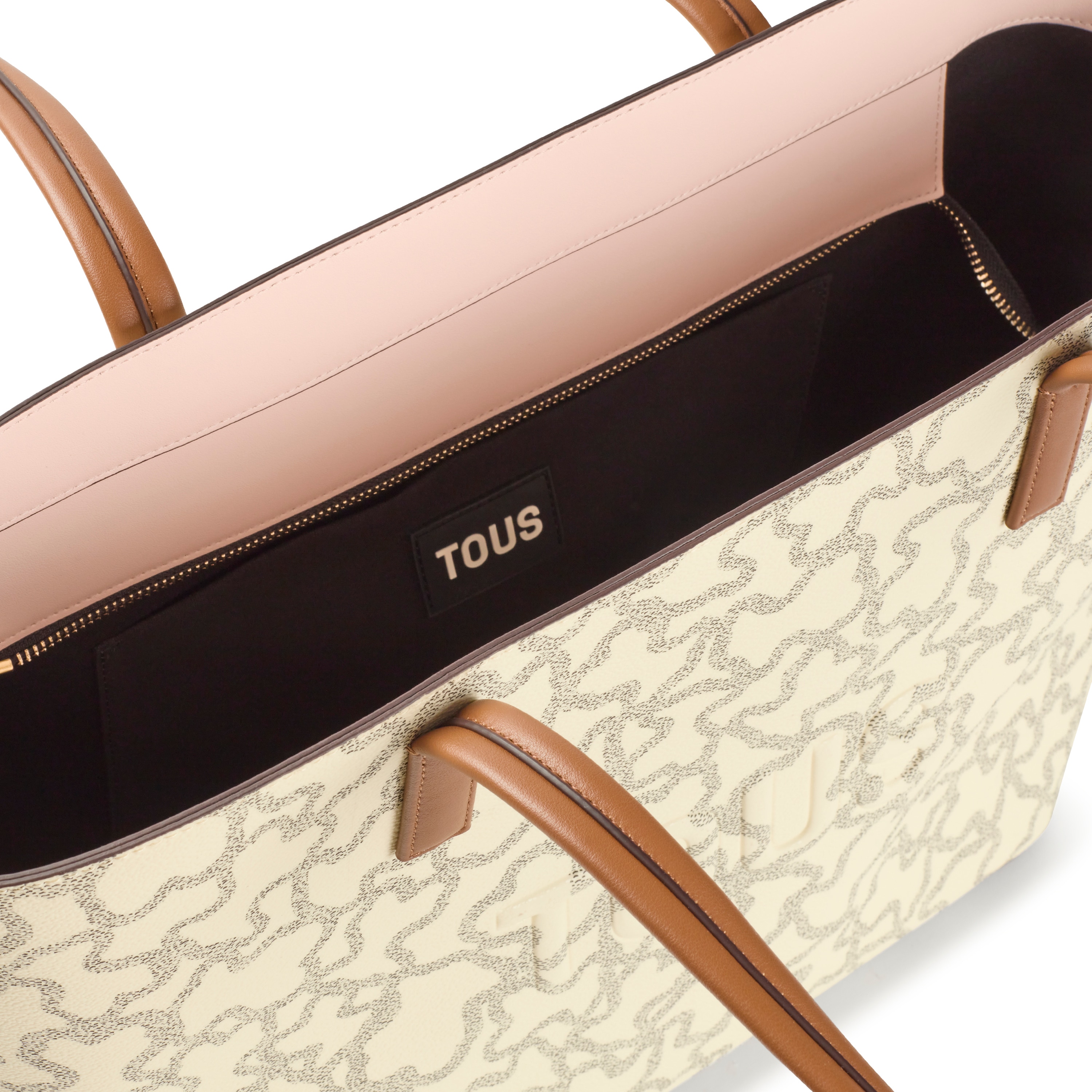 Large beige Tote bag Kaos Icon