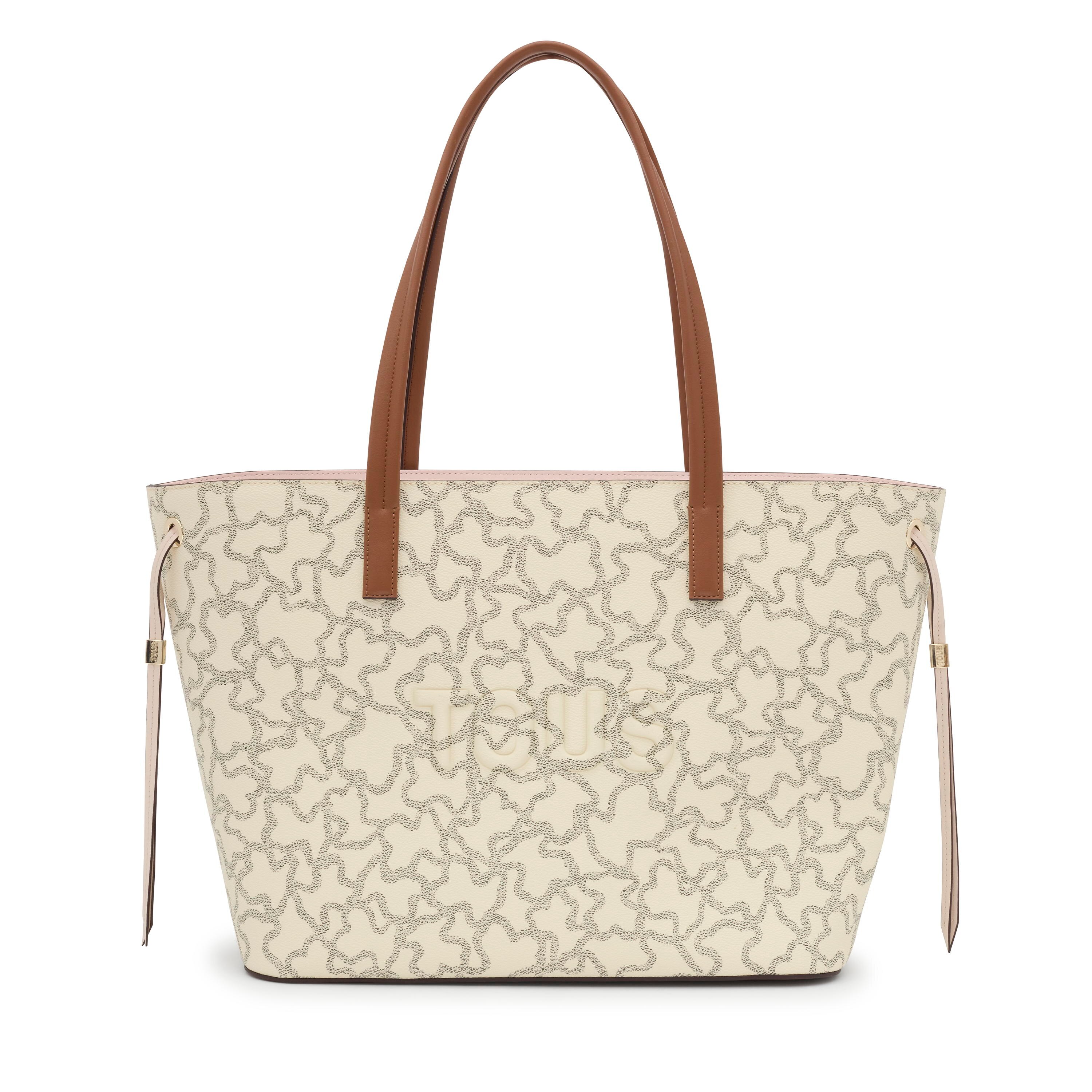 Large beige Tote bag Kaos Icon